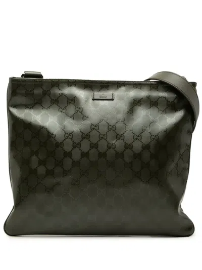 Pre-owned Gucci 2000-2015 Gg Imprime Crossbody Bag In Green