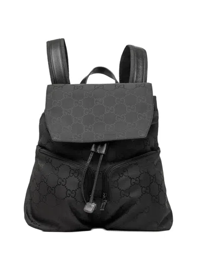 Pre-owned Gucci 2000-2015 Gg Nylon Backpack In Black