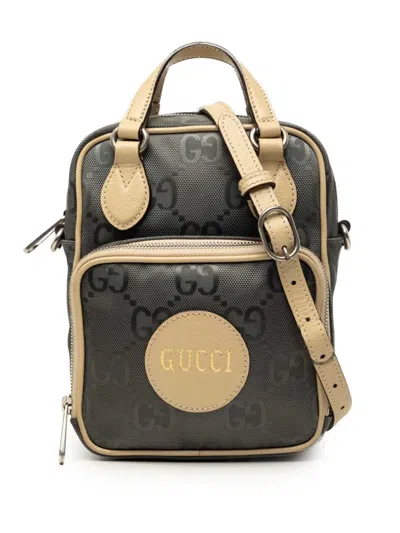 Pre-owned Gucci 2000-2015 Gg Nylon Off The Grid Satchel In Grey