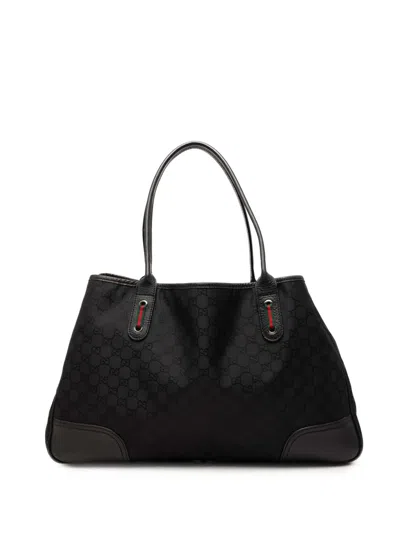 Pre-owned Gucci 2000-2015 Gg Nylon Princy Tote Bag In Black