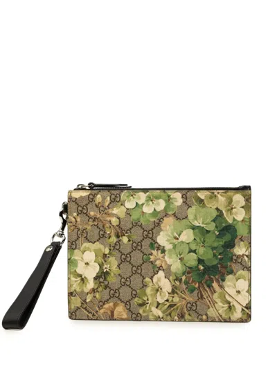 Pre-owned Gucci 2000-2015 Gg Supreme Blooms Clutch Bag In Neutrals