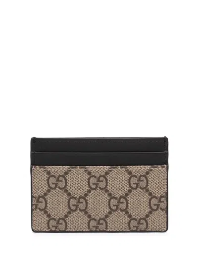 Pre-owned Gucci 2000-2015 Gg Supreme Card Holder In Neutrals
