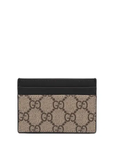 Pre-owned Gucci 2000-2015 Gg Supreme Card Holder In Neutrals