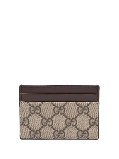 Pre-owned Gucci 2000-2015 Gg Supreme Card Holder In Neutrals