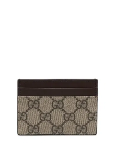 Pre-owned Gucci 2000-2015 Gg Supreme Card Holder In Neutrals