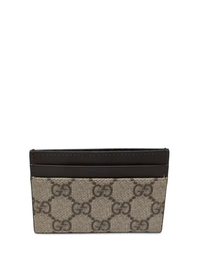 Pre-owned Gucci 2000-2015 Gg Supreme Card Holder In Neutrals
