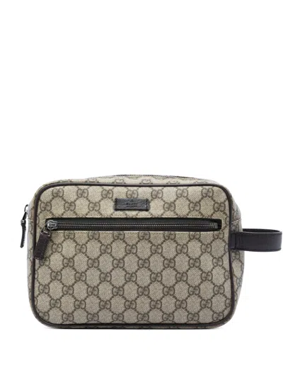Pre-owned Gucci 2000-2015 Gg Supreme Clutch Bag In Neutrals