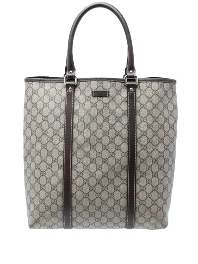 Pre-owned Gucci 2000-2015 Gg Supreme Joy Vertical Tote Bag In Neutral