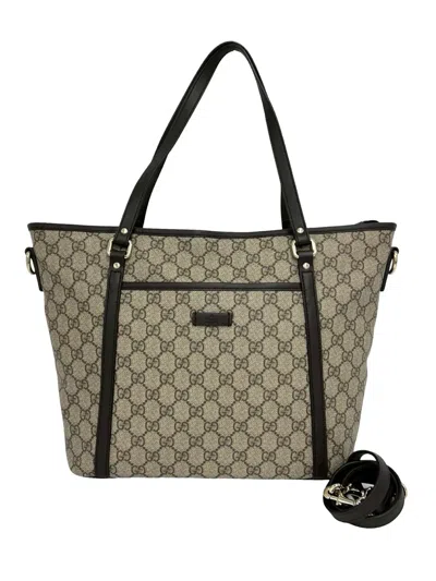 Pre-owned Gucci 2000-2015 Gg Supreme Satchel In Neutral
