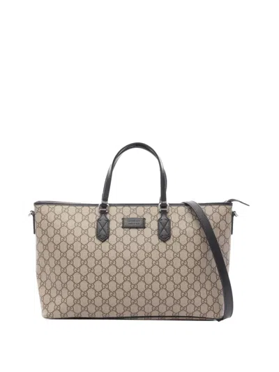 Pre-owned Gucci 2000-2015 Gg Supreme Satchel In Neutrals
