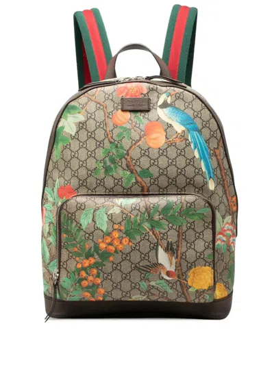 Pre-owned Gucci 2000-2015 Gg Supreme Tian Backpack In Neutrals