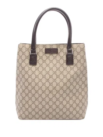 Pre-owned Gucci 2000-2015 Gg Supreme Tote Bag In Neutrals