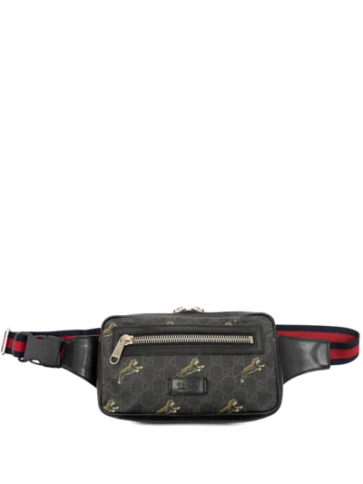 Pre-owned Gucci 2000-2015 Gg Supreme Web Belt Bag In Black