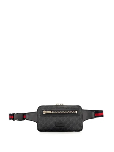 Pre-owned Gucci 2000-2015 Gg Supreme Web Belt Bag In Black