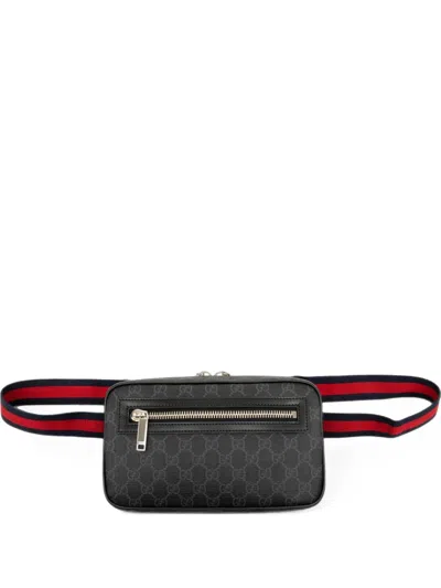 Pre-owned Gucci 2000-2015 Gg Supreme Web Belt Bag In Black