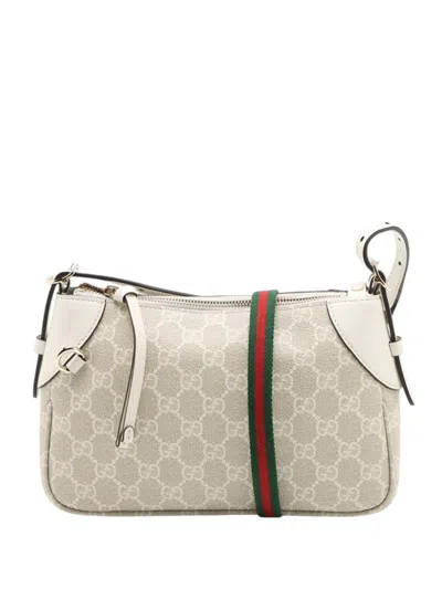 Pre-owned Gucci 2000-2015 Gg Supreme Web Satchel In Neutrals
