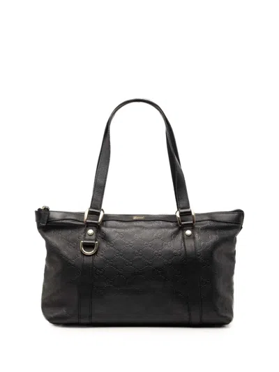 Pre-owned Gucci 2000-2015 Ssima Abbey D Ring Tote Bag In Black