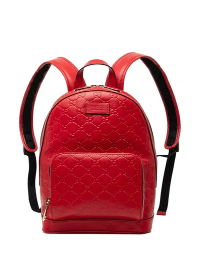 Pre-owned Gucci 2000-2015 Ssima Backpack In Red