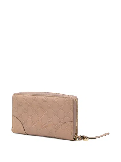 Pre-owned Gucci 2000-2015 Ssima Bree Zip Around Wallet Long Wallets In Pink