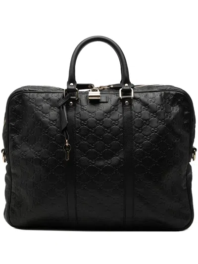 Pre-owned Gucci 2000-2015 Ssima Business Bag In Black