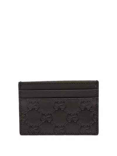 Pre-owned Gucci 2000-2015 Ssima Card Holder In Black