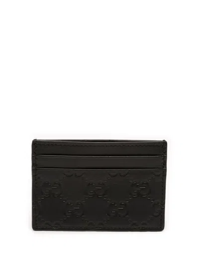 Pre-owned Gucci 2000-2015 Ssima Card Holder In Black