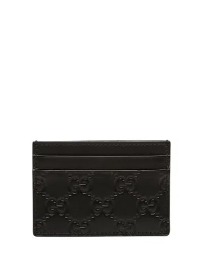 Pre-owned Gucci 2000-2015 Ssima Card Holder In Black