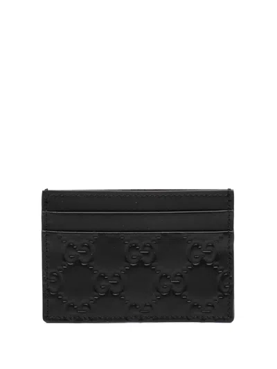 Pre-owned Gucci 2000-2015 Ssima Card Holder In Black