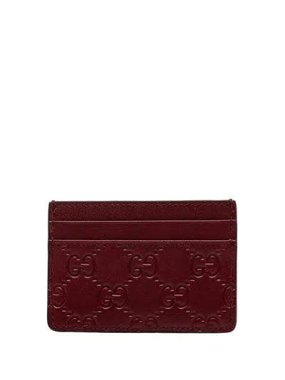 Pre-owned Gucci 2000-2015 Ssima Card Holder In Red