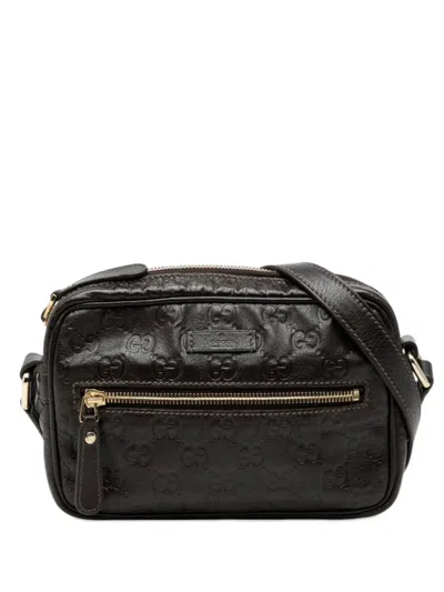 Pre-owned Gucci 2000-2015 Ssima Crossbody Bag In Brown