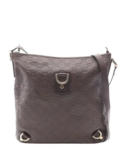 Pre-owned Gucci 2000-2015 Ssima Crossbody Bag In Brown