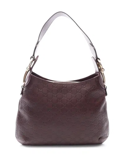 Pre-owned Gucci 2000-2015 Ssima Horsebit Creole Hobo Bag In Brown