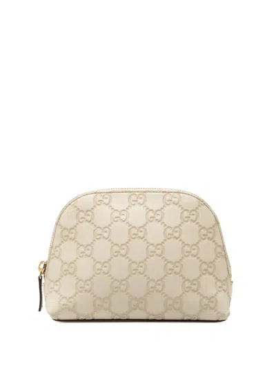 Pre-owned Gucci 2000-2015 Ssima Pouch In White