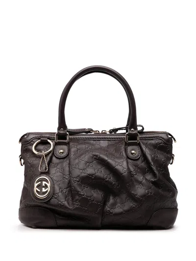 Pre-owned Gucci 2000-2015 Ssima Sukey Satchel In Brown