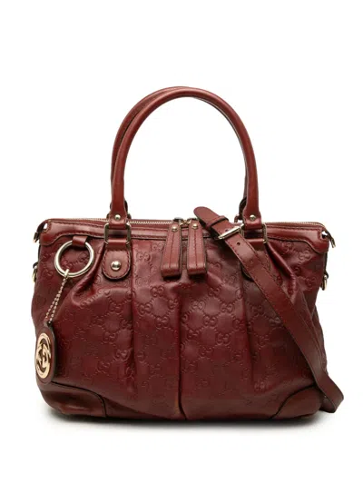 Pre-owned Gucci 2000-2015 Ssima Sukey Satchel In Red