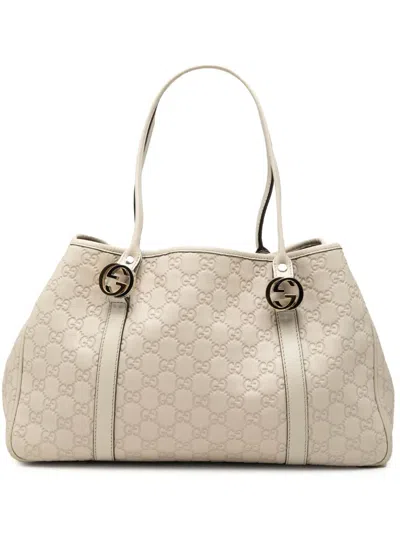 Pre-owned Gucci 2000-2015 Ssima Twins Tote Bag In Brown
