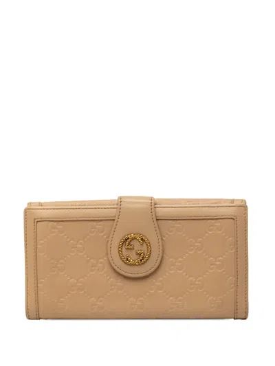 Pre-owned Gucci 2000-2015 Ssima Wallet Long Wallets In Neutrals