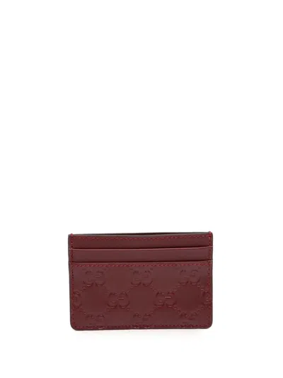 Pre-owned Gucci 2000-2015 Sssima Card Holder In Red