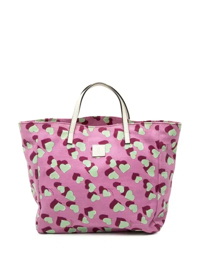 Pre-owned Gucci 2000-2015 Kids Canvas Heartbeat Tote Bag In Pink
