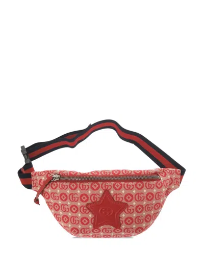 Pre-owned Gucci 2000-2015 Kids Gg Canvas Stars Web Belt Bag In Red