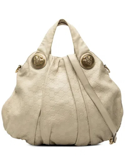 Pre-owned Gucci 2000-2015 Large Ssima Hysteria Satchel In Brown