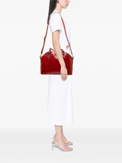 Pre-owned Gucci 2000-2015 Large Microssima Patent Nice Dome Satchel In Red