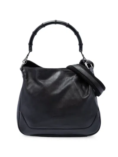 Pre-owned Gucci 2000-2015 Leather Bamboo Satchel In Black