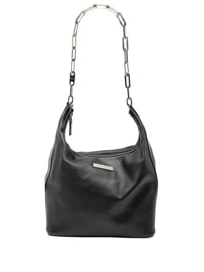 Pre-owned Gucci 2000-2015 Leather Chain Shoulder Bag In Black