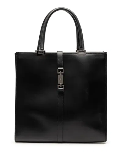 Pre-owned Gucci 2000-2015 Leather Jackie Tote Bag In Black