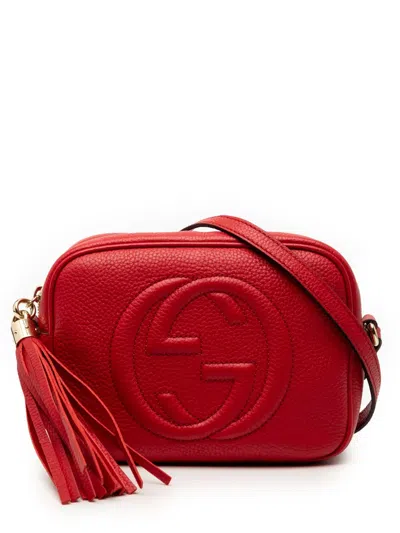 Pre-owned Gucci 2000-2015 Leather Soho Disco Crossbody Bag In Red