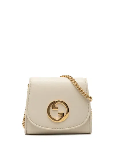 Pre-owned Gucci 2000-2015 Medium Calfskin Blondie Wallet On Chain Crossbody Bag In White