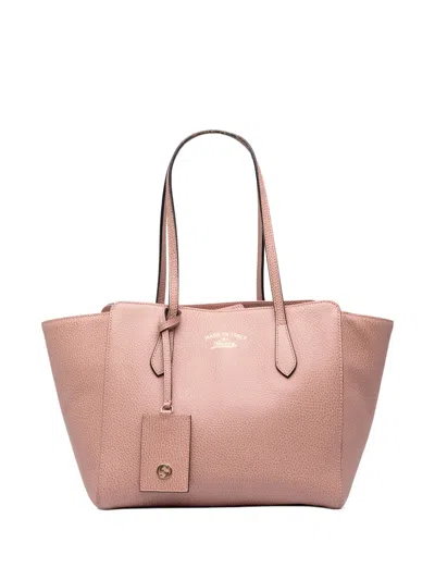 Pre-owned Gucci 2000-2015 Medium Dollar Calfskin Swing Tote Bag In Pink