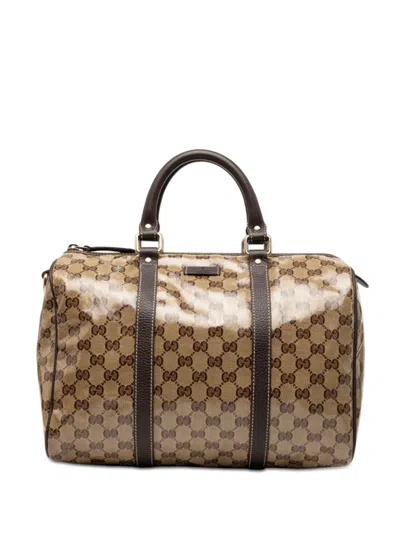 Pre-owned Gucci 2000-2015 Medium Gg Crystal Joy Boston Bag In Neutral