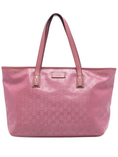 Pre-owned Gucci 2000-2015 Medium Gg Imprime Tote Bag In Pink